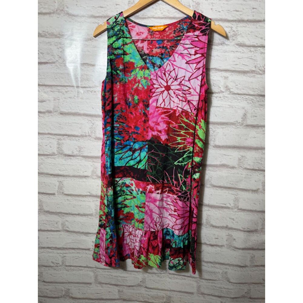 Jams World Honolulu Dress Shift Floral Tropical Size Small Pink All over Print